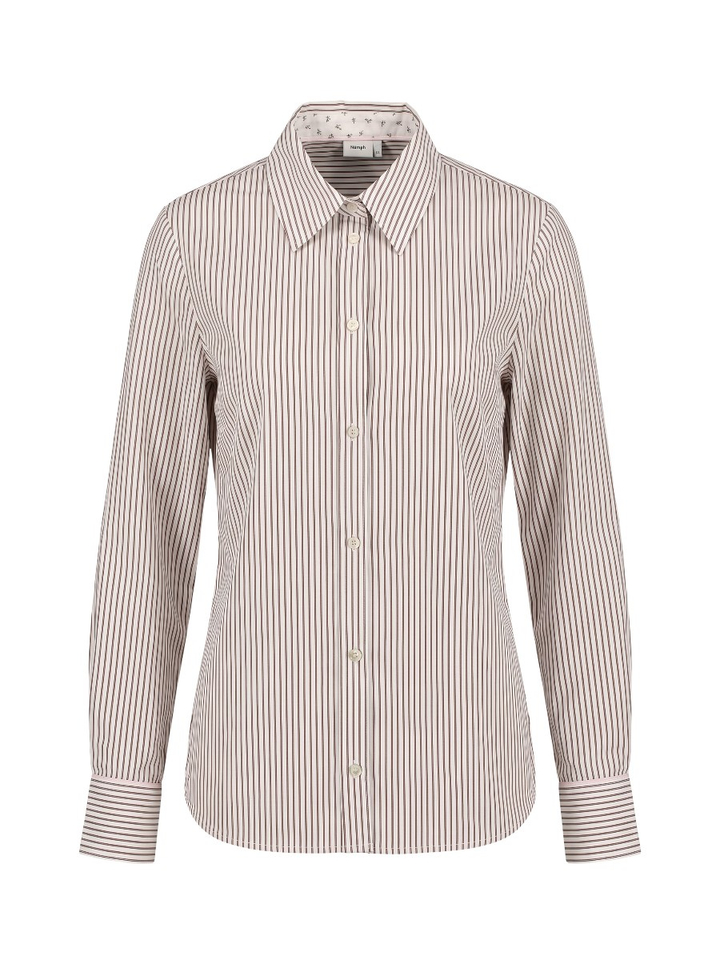 Witte bloes met bordeaux strepen Lili Shirt Numph
