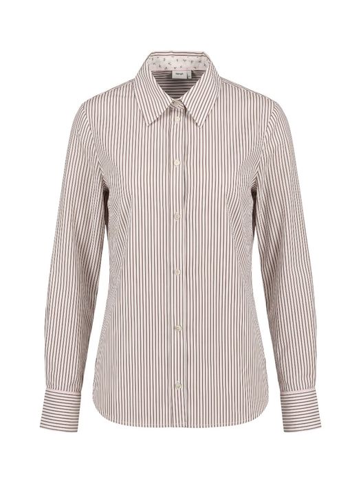 Witte bloes met bordeaux strepen Lili Shirt Numph