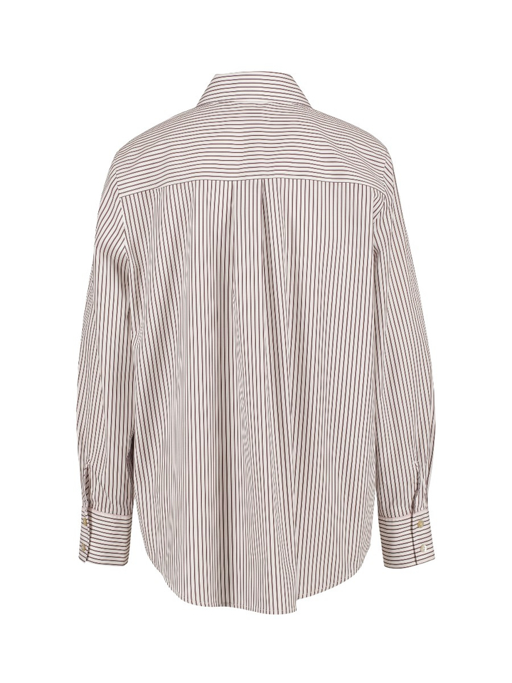 Witte bloes met bordeaux strepen Lili Shirt Numph