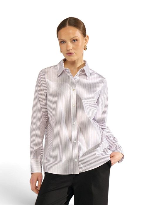 Witte bloes met bordeaux strepen Lili Shirt Numph