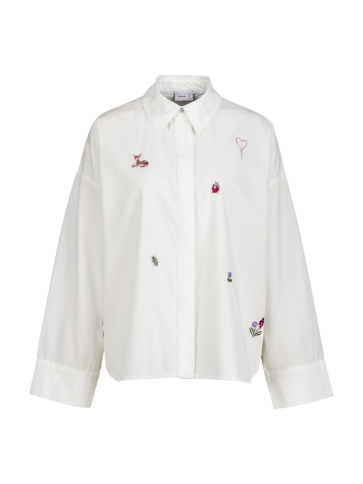 Witte bloes met broderie detail Tenja Numph