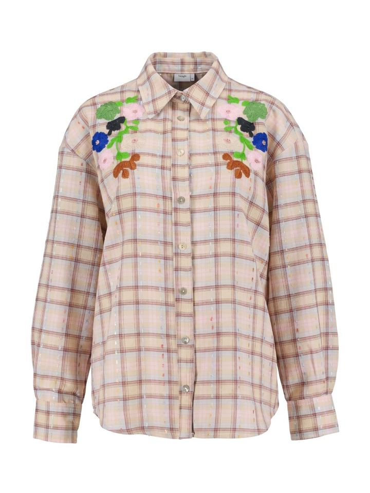 Multiclor bloes met geborduurde bloemen Maggi Shirt Numph