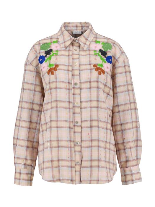 Multiclor bloes met geborduurde bloemen Maggi Shirt Numph