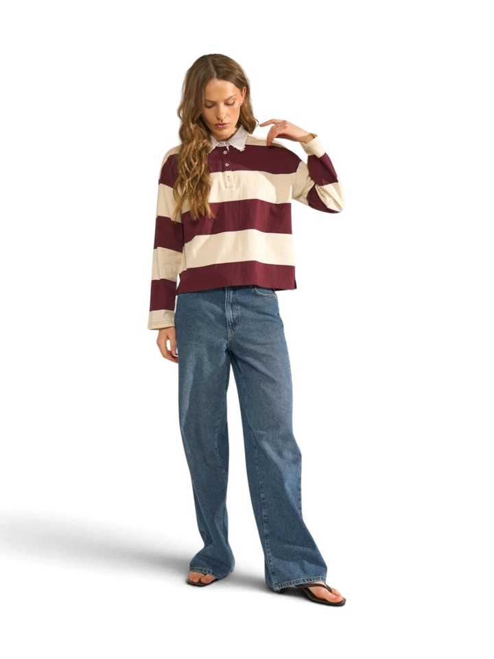 Gestreepte polo sweater Darin Numph