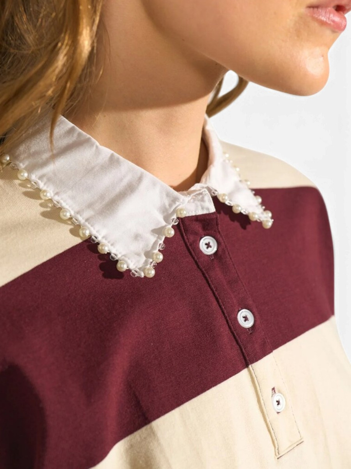 Gestreepte polo sweater Darin Numph