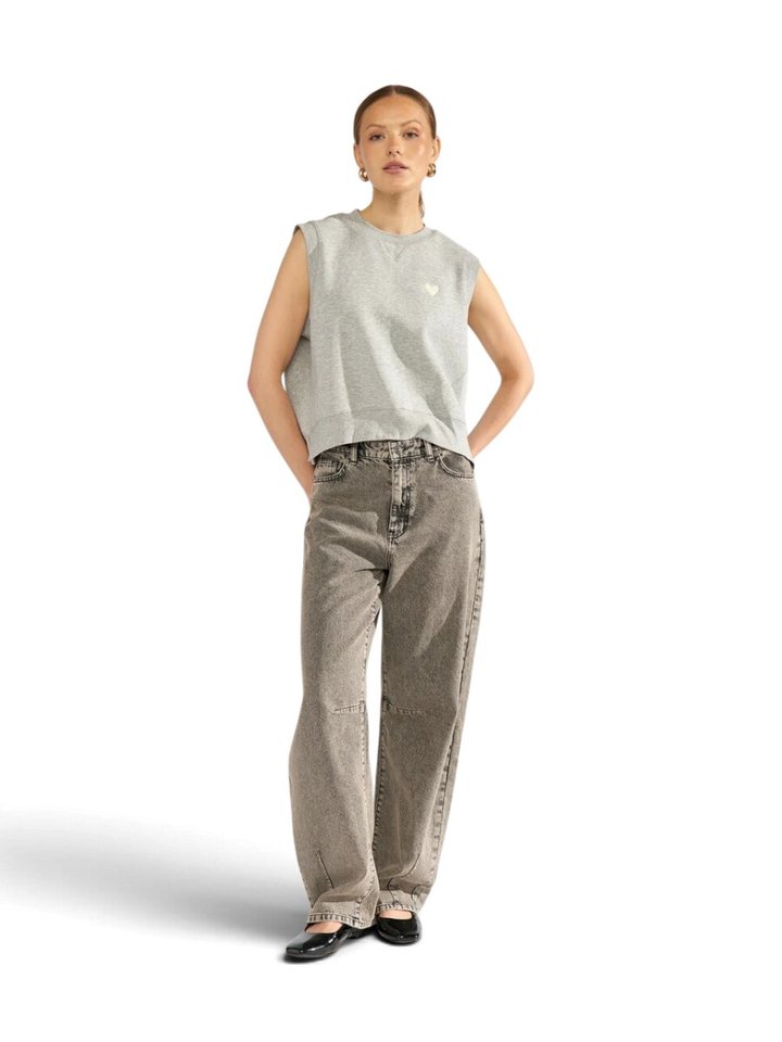 Grijze sweater debardeur Nathalie Vest Numph