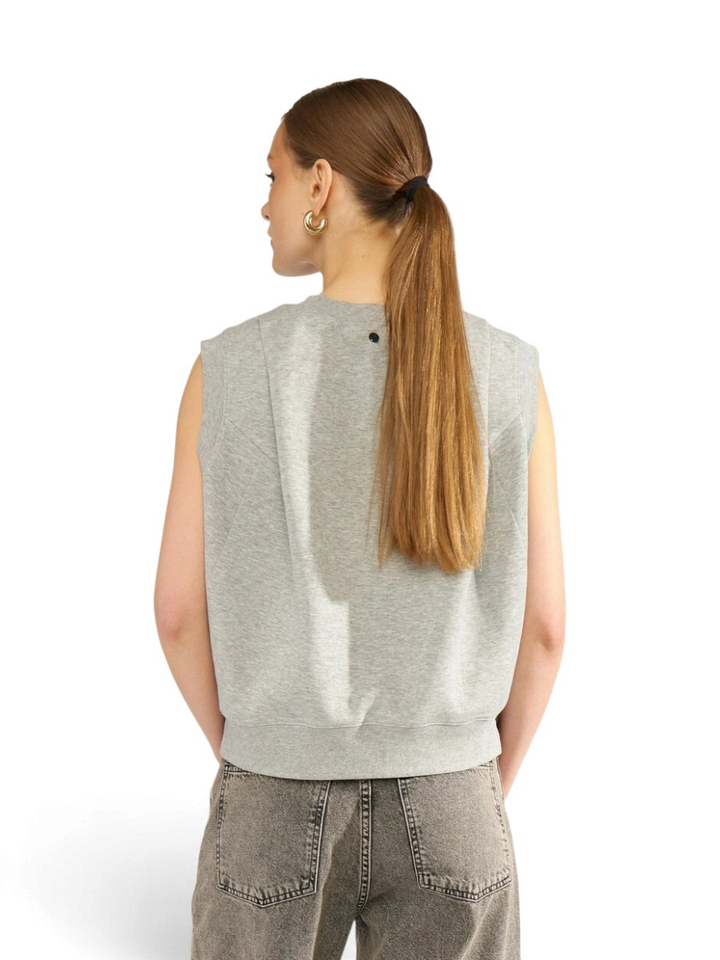 Grijze sweater debardeur Nathalie Vest Numph