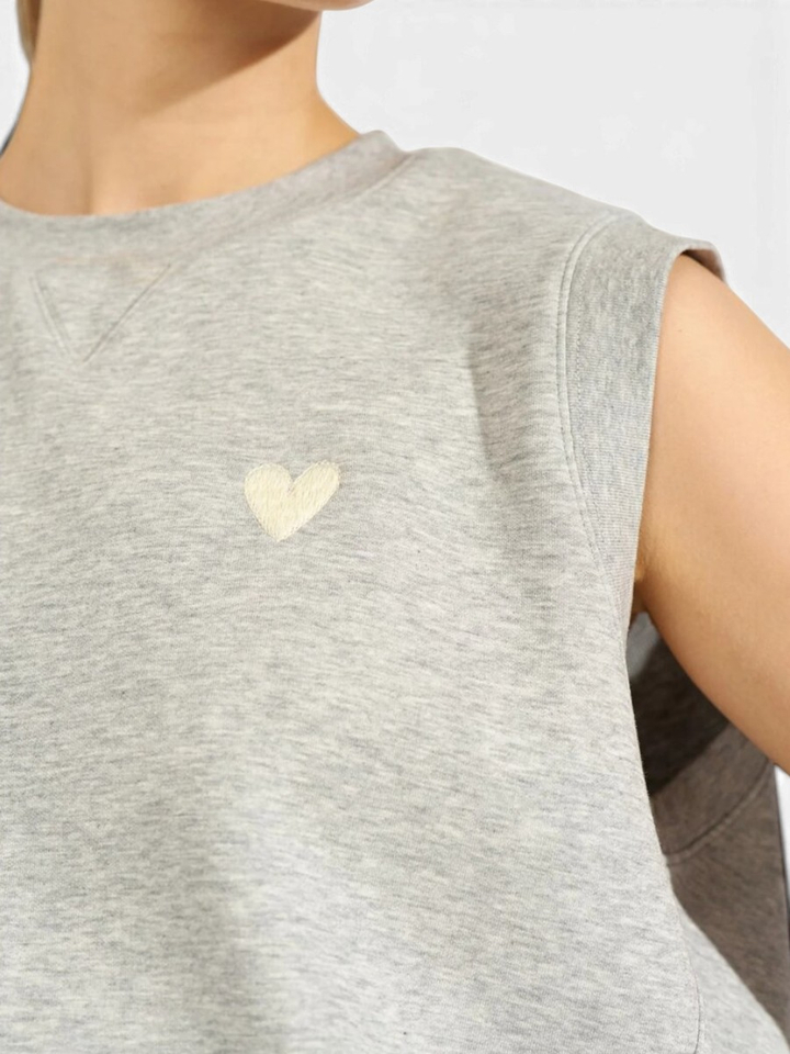 Grijze sweater debardeur Nathalie Vest Numph