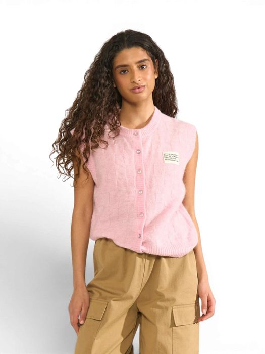 Lichtroze cardigan Riette Vest Numph