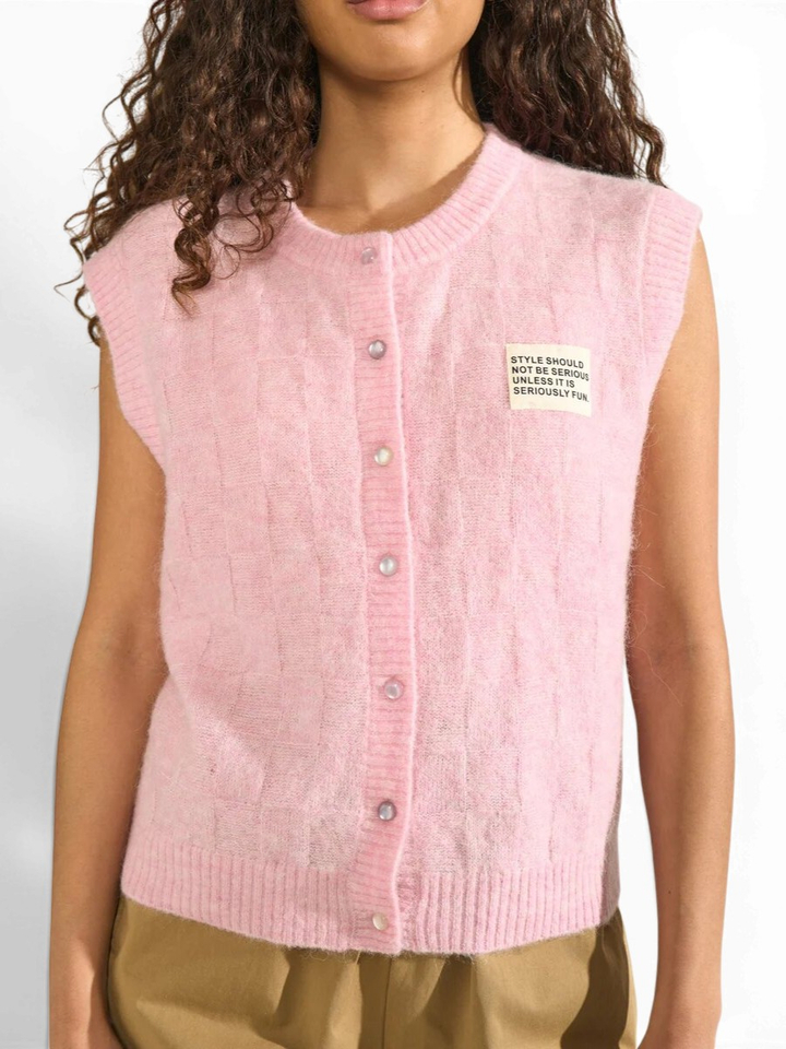 Lichtroze cardigan Riette Vest Numph