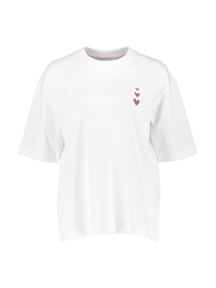 Witte T-shirt met opdruk op de rug Abyka Numph 
