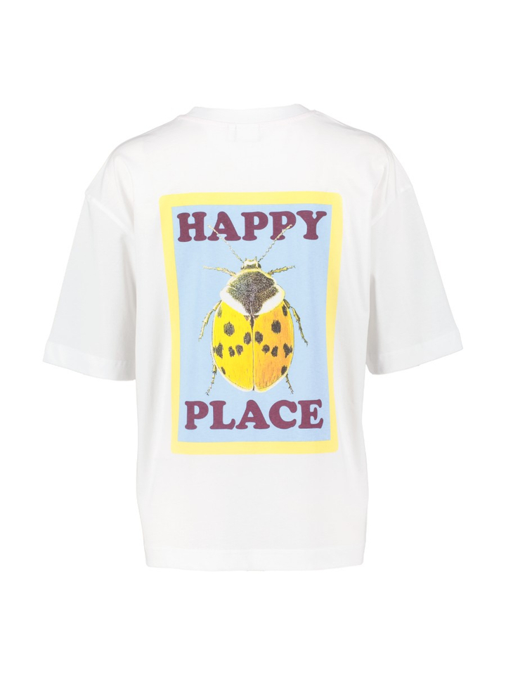 Witte T-shirt met opdruk op de rug Abyka Numph 