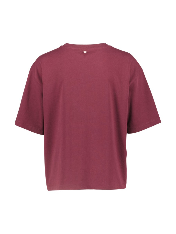 Bordeaux T-shirt met opdruk Tenia Boxy T-shirt Numph 