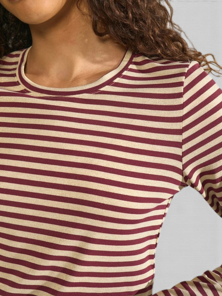 Gestreepte T-shirt met glitterdraad Rixie T-shirt Numph