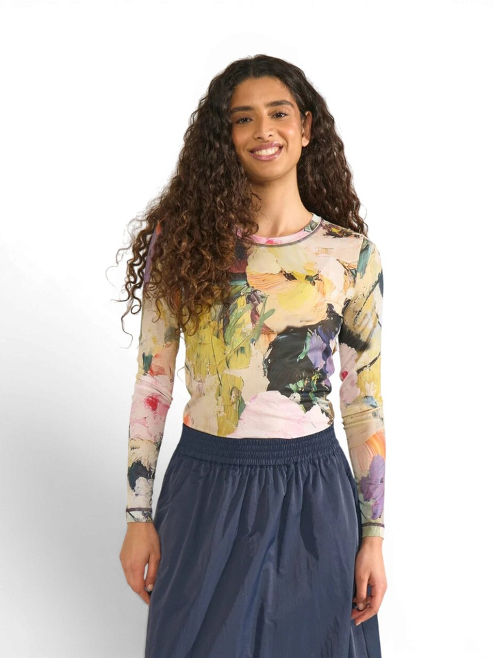 Multicolor doorzichtige T-shirt Numph
