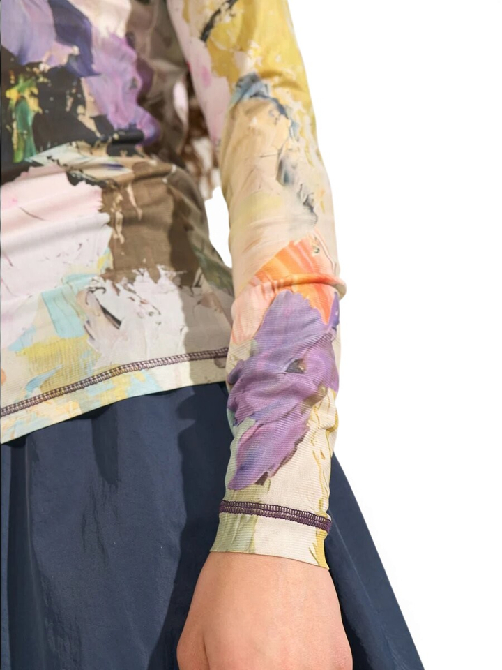 Multicolor doorzichtige T-shirt Numph