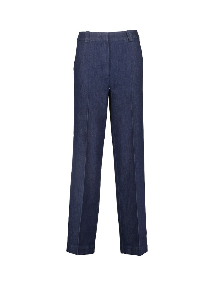 Donkerblauwe broek in jeans look Aletta Pants Numph 