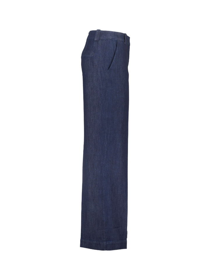 Donkerblauwe broek in jeans look Aletta Pants Numph 