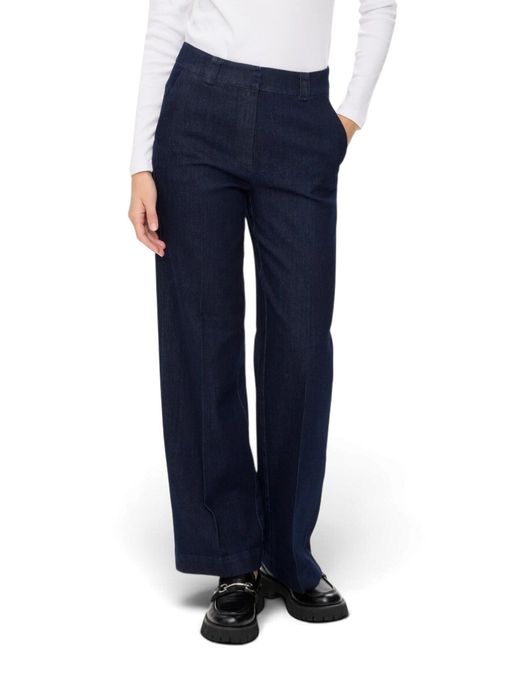 Donkerblauwe broek in jeans look Aletta Pants Numph