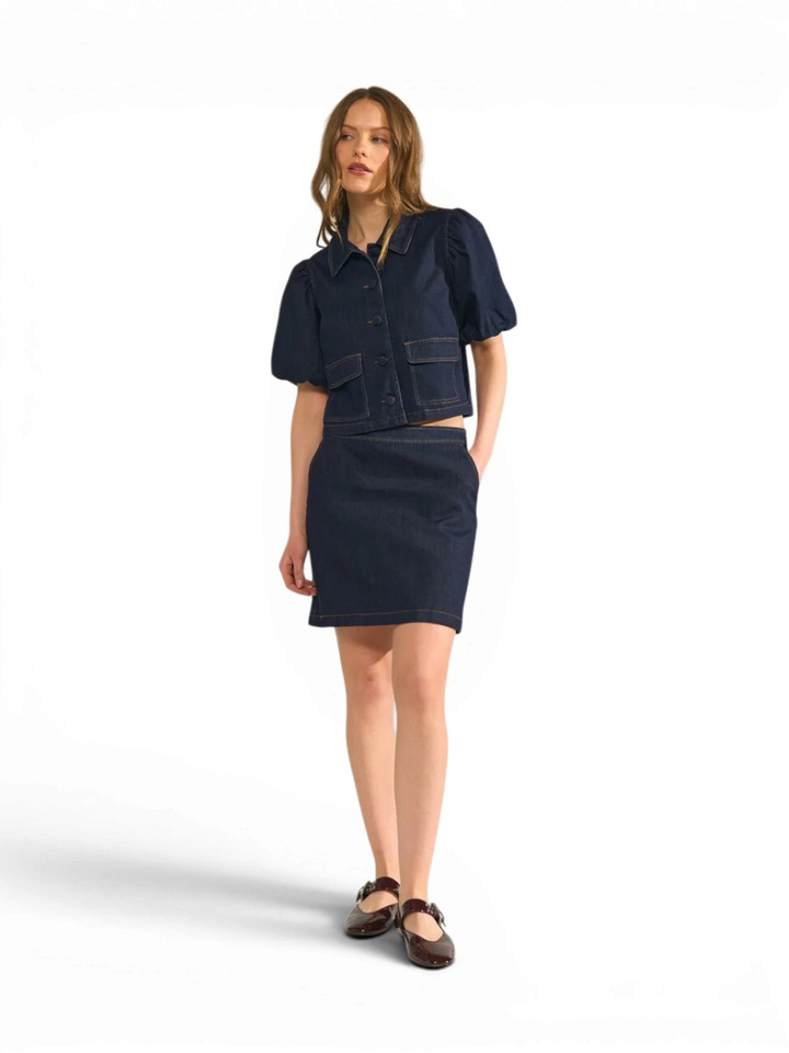 Blauwe korte jeansrok Aletta Numph