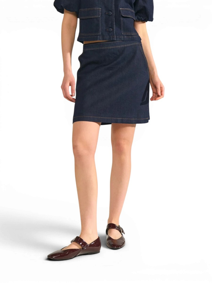 Blauwe korte jeansrok Aletta Numph