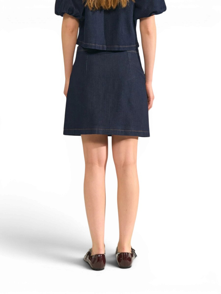 Blauwe korte jeansrok Aletta Numph