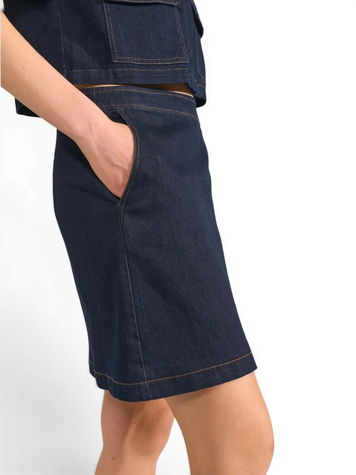 Blauwe korte jeansrok Aletta Numph