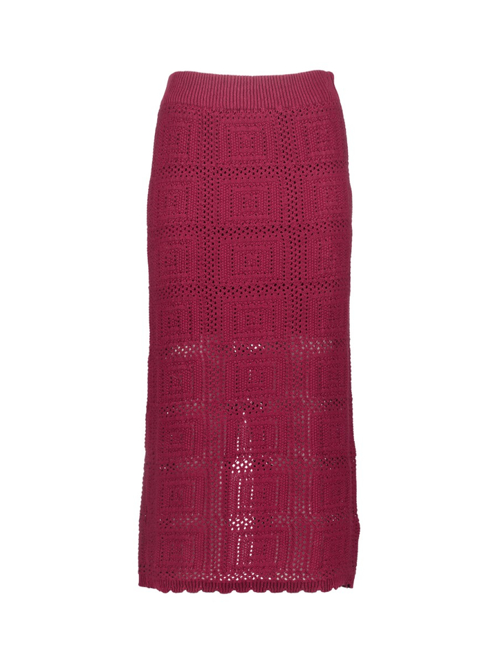 Bordeaux gebreide rok Mirida Skirt Numph