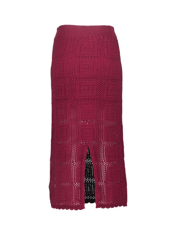 Bordeaux gebreide rok Mirida Skirt Numph