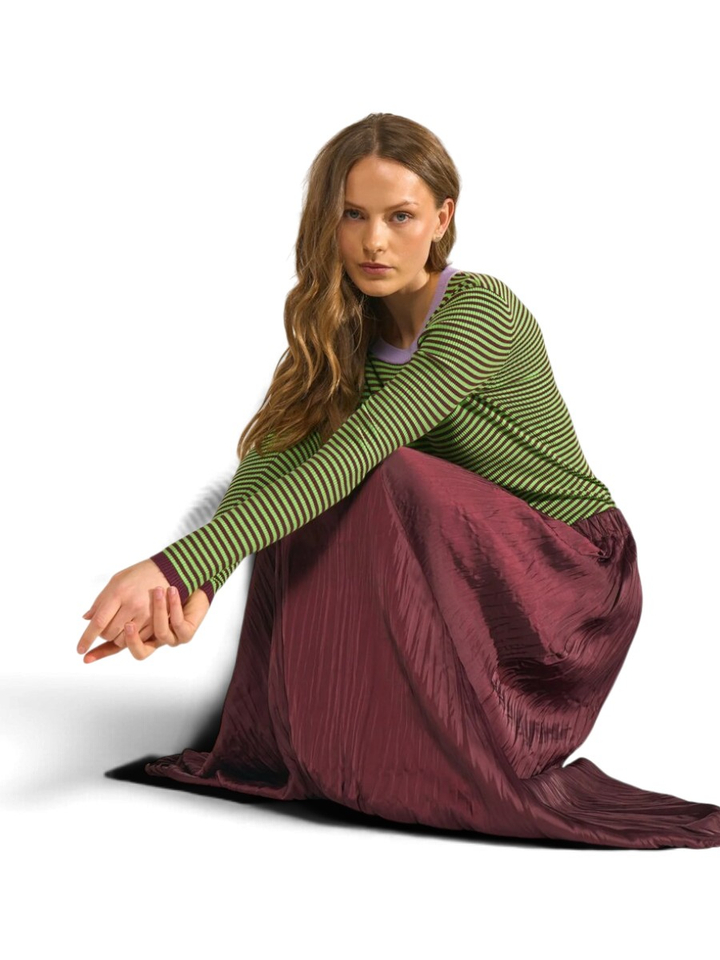 Bordeaux kleurige plooirok met elastiek Fea Skirt Numph