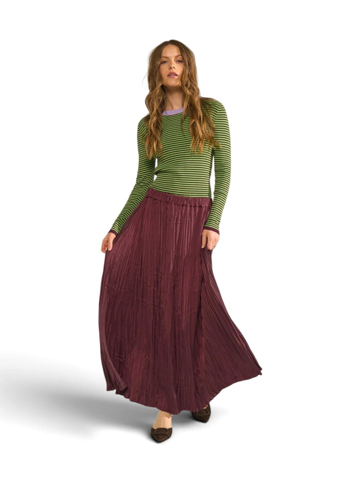 Bordeaux kleurige plooirok met elastiek Fea Skirt Numph