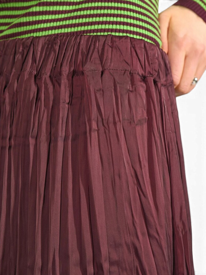 Bordeaux kleurige plooirok met elastiek Fea Skirt Numph