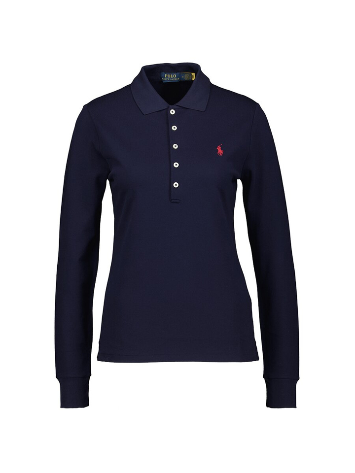 Donkerblauwe polo met lange mouw Ralph Lauren 