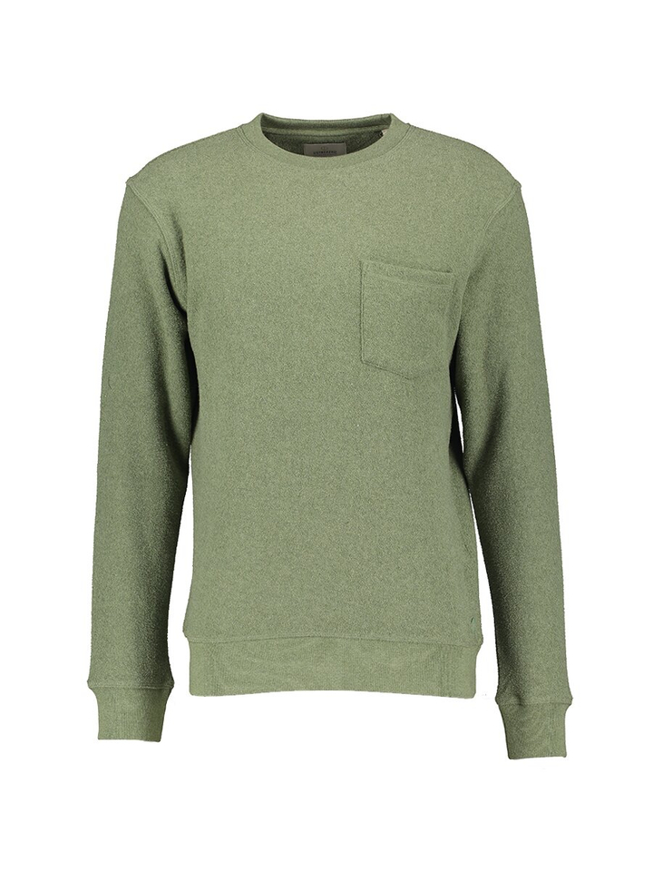 Groene katoenen sweater met ronde hals in badstof Dstrezzed