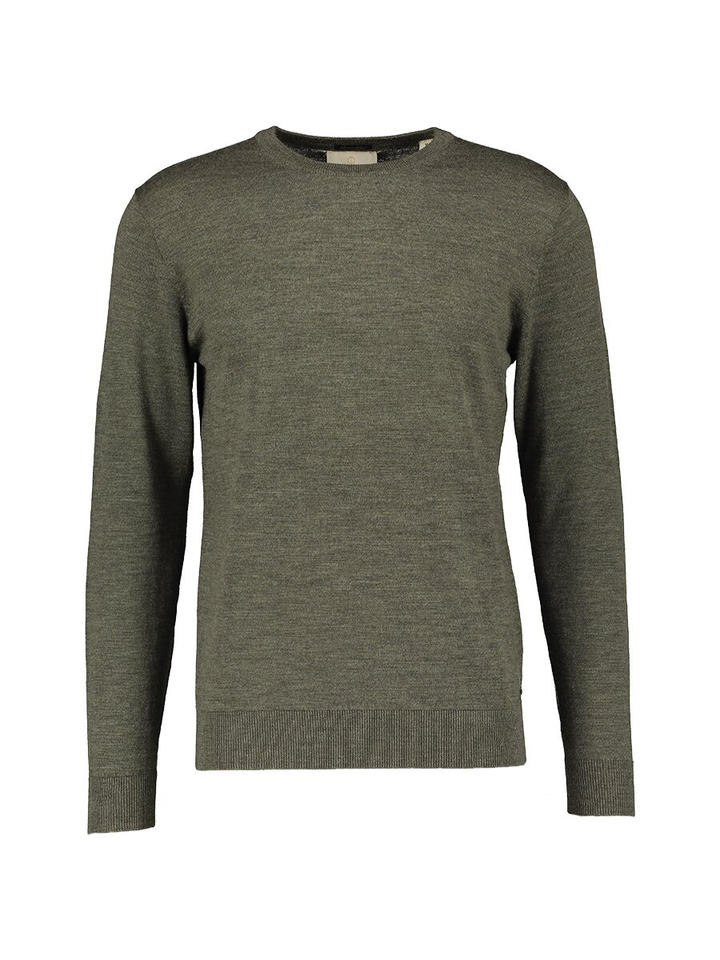 Kaki truiin merino wol Dstrezzed