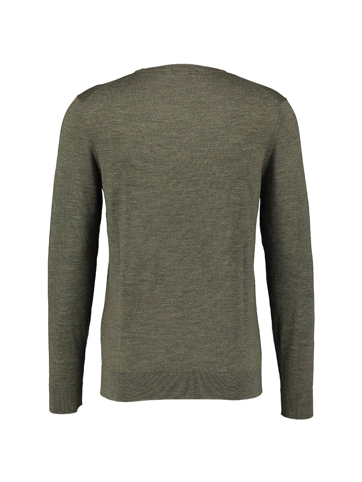 Kaki truiin merino wol Dstrezzed