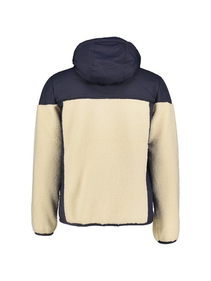 Blauwe jas met teddy stof 