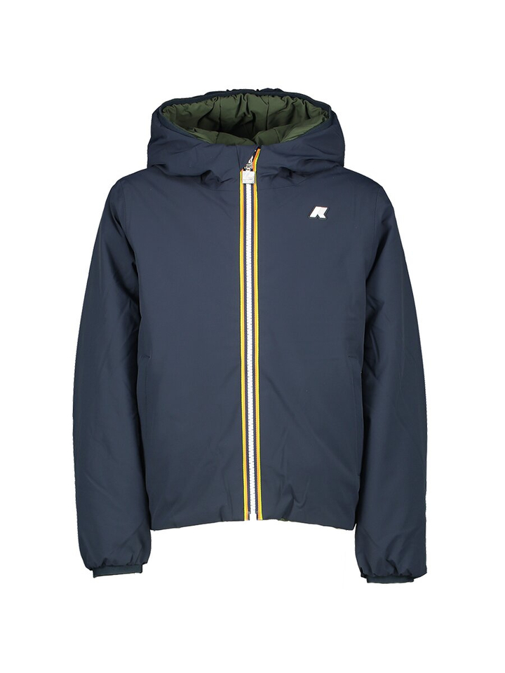 Donkerblauwe jas met kap Kway