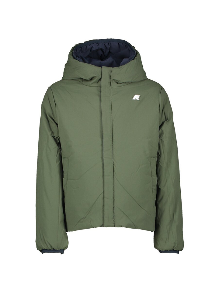 Donkerblauwe jas met kap Kway