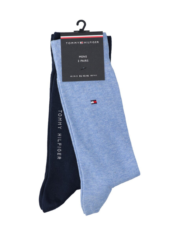 Light blue melange kousen Tommy Hiffiger