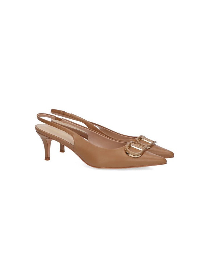 Camel slingbacks met hak Twinset