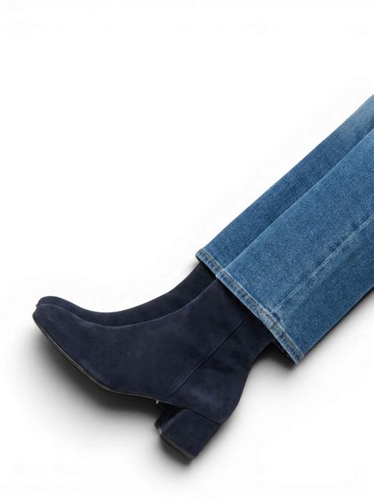Donkerblauwe boots met blokhak Gabor