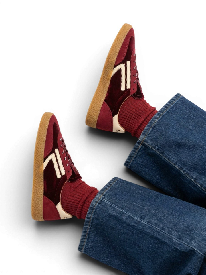 Bordeaux lage sneakers Puraai