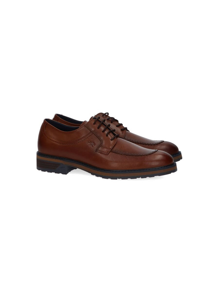 Cognac kleurige veterschoenen Fluchos