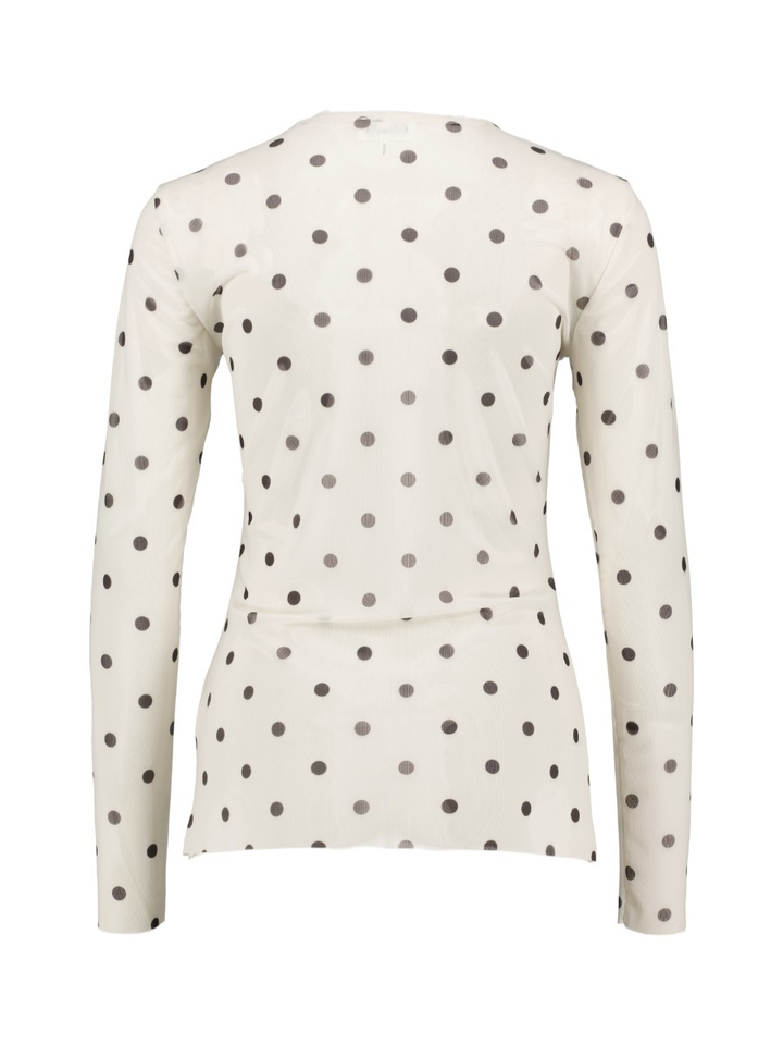 Crèmekleurige t-shirt met een stretch polkadotprint Jodie Baum Und Pherdgarten
