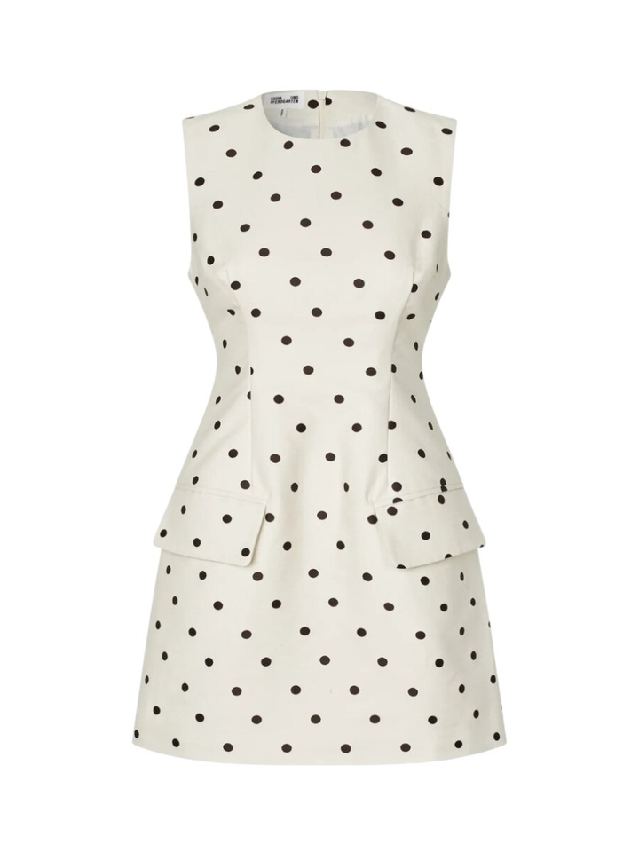 Creme kleurige jurk met polkadotprint Amayah Baum Und Pherdgarten 