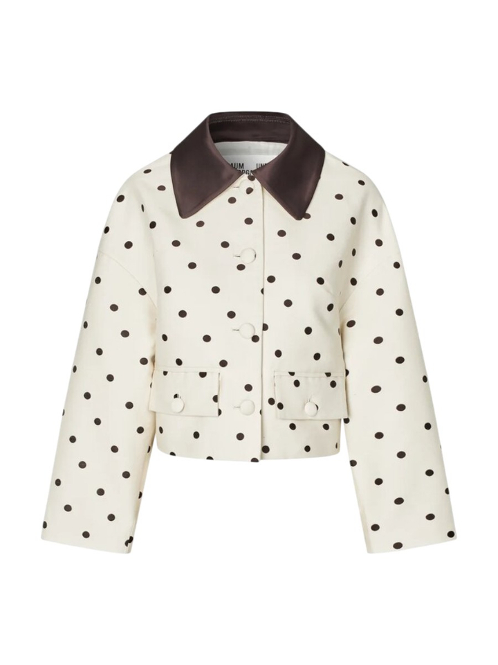 Crèmekleurige vest met bruine polkadotprint Babeth Baum Und Pherdgarten