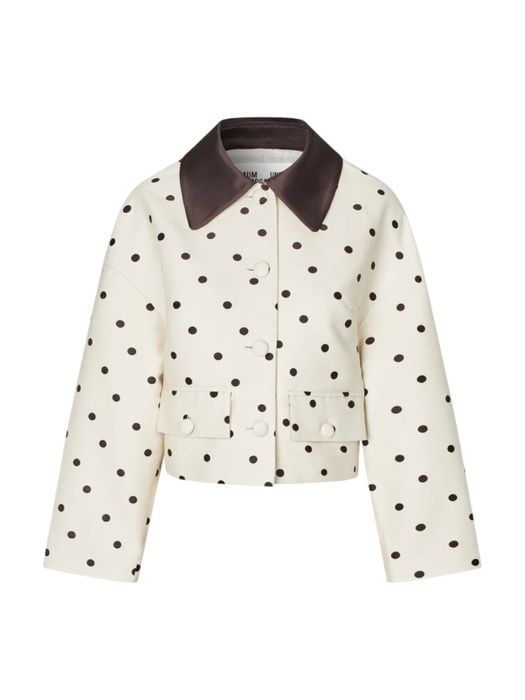 Crèmekleurige vest met bruine polkadotprint Bebeth Baum Und Pherdgarten
