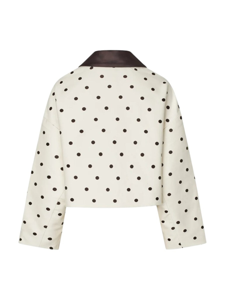 Crèmekleurige vest met bruine polkadotprint Babeth Baum Und Pherdgarten