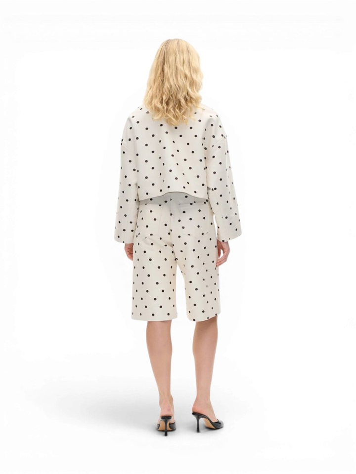 Crèmekleurige vest met bruine polkadotprint Babeth Baum Und Pherdgarten